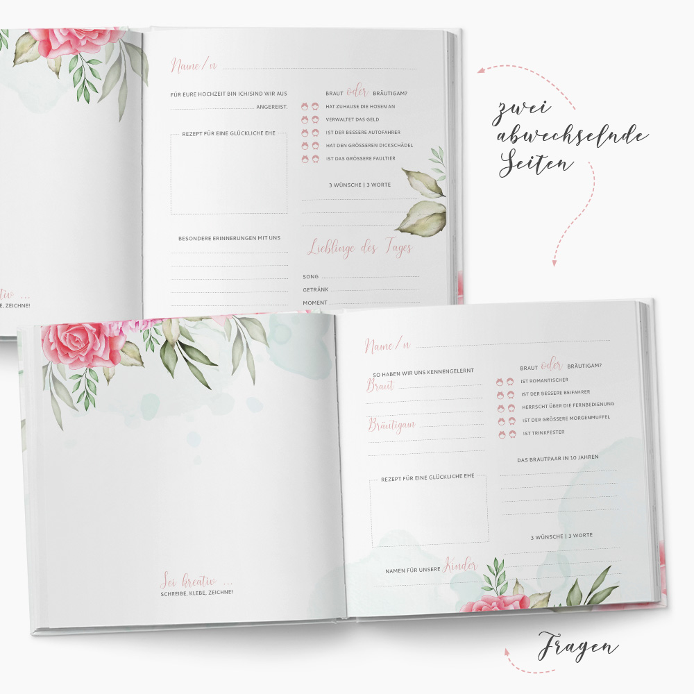Gästebuch zur Hochzeit rosa 